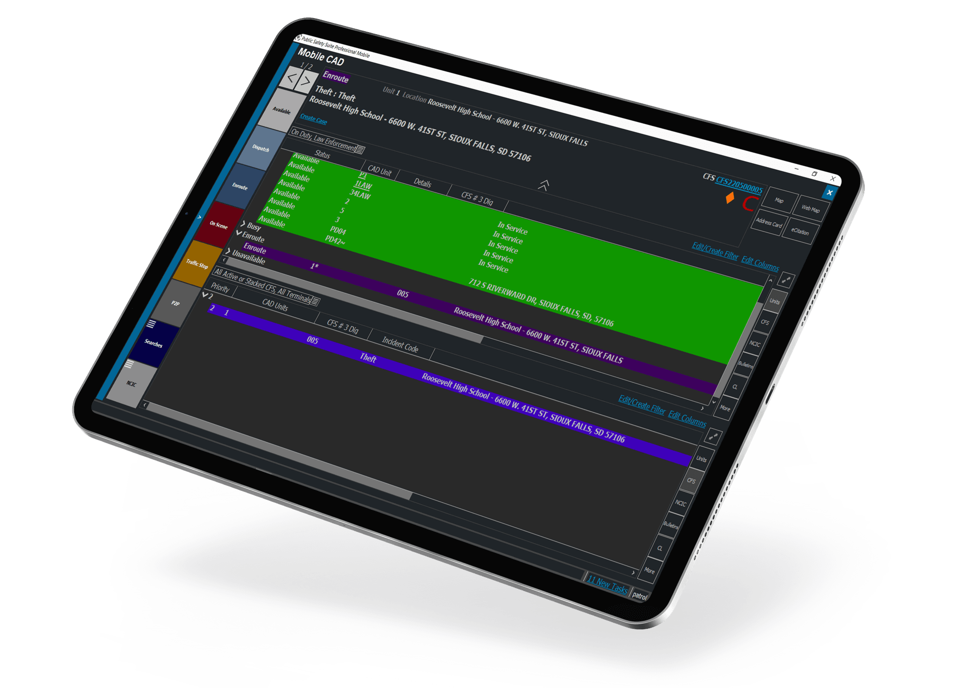 A screen capture of our pro suite cad working on a tablet computer.